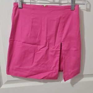 RNWY PINK Mini Skirt With Slit